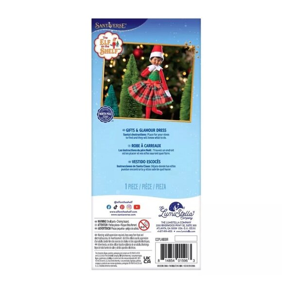 Elf on the Shelf Claus Couture Collection Gifts & Glamour Party Dress Tartan - Picture 9 of 9